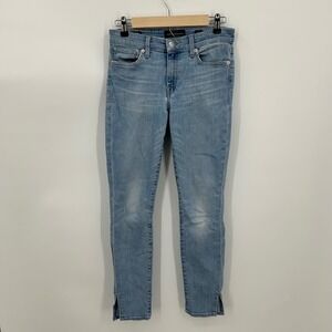 Lucky Brand Ava Skinny‎ Jeans Women 2/26 Light Wash Split Hem Orta Premium Denim